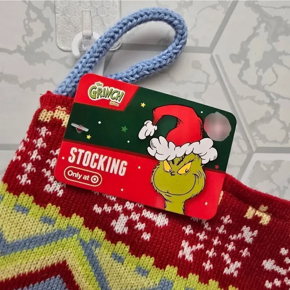 Nwt Dr. Seuss The Grinch Knit Christmas Stocking